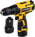 Подробнее... Аккумуляторная дрель-шуруповерт STEHER CD-120-2 кейс